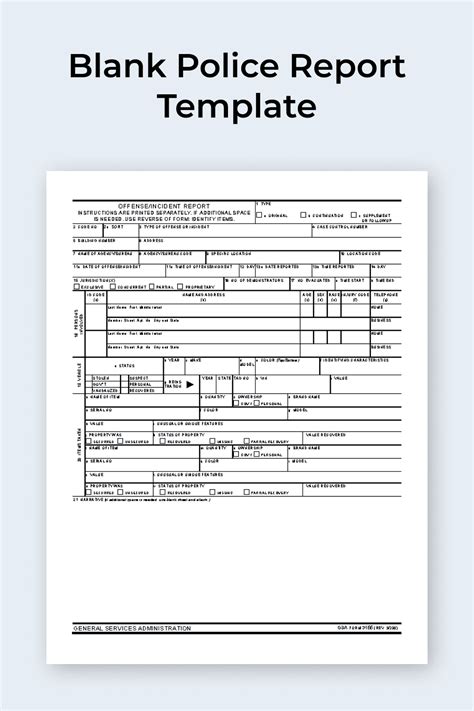 blank police report template pdf